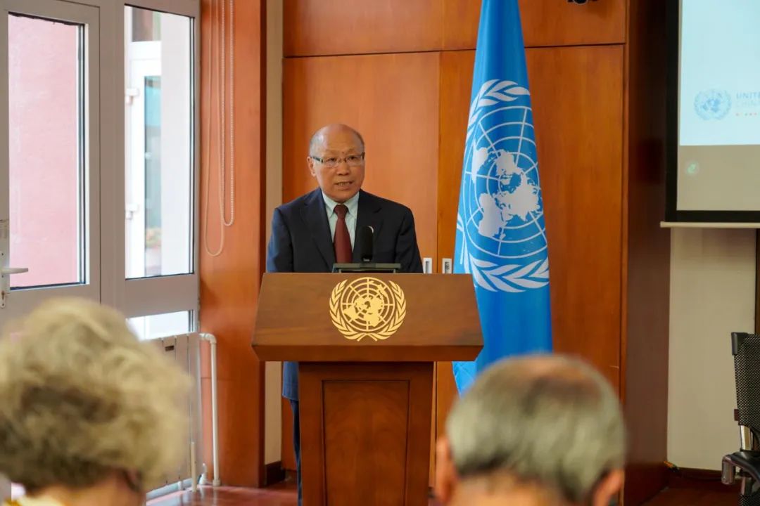 国际合作中心首席专家、新华社原副社长兼常务副总编辑马胜荣开幕致辞(图片来源：© UN China)